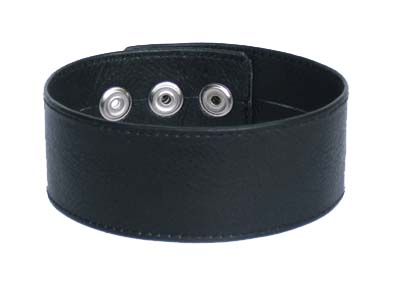 1.5" Wide Black Leather Plain Armband