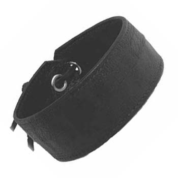 Black Leather Tie Armband