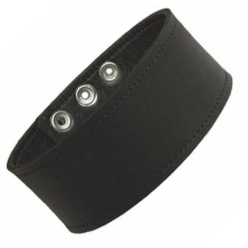 Plain Black Leather Wide Armband